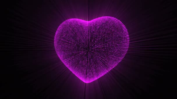 Coeur rose avec cardiogramme à battement de coeur .