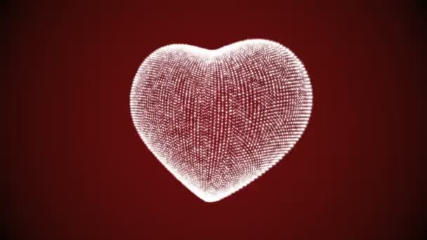 Білий серця з серцебиття Кардіограма. — стокове відео