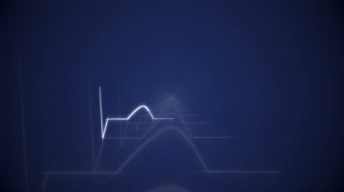 Mavi arkaplanda kalp atışı kardiyogramı.
