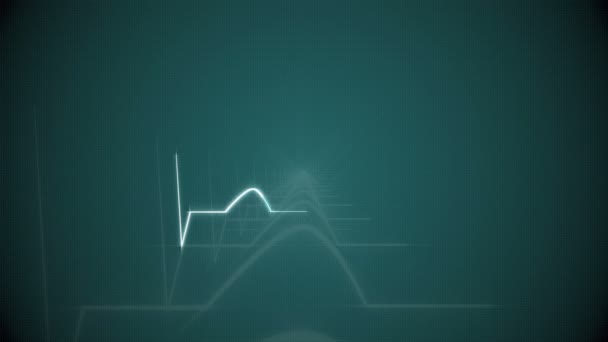 Cardiograma HeartBeat em Fundo Verde . — Vídeo de Stock