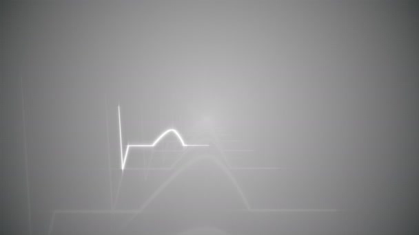 Heartbeat elektrokardiogram på grå bakgrund. — Stockvideo