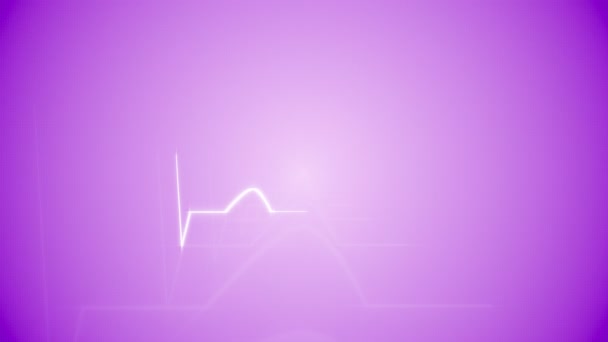 HeartBeat Cardiogram on Purple Background. — Stock Video