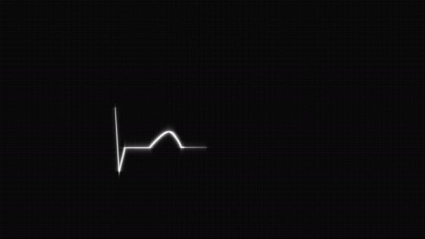 Herzschlag-Kardiogramm auf Gitter-Hintergrund. — Stockvideo