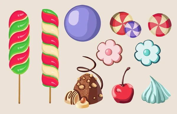 Olika Sweet Lollipops Högkvalitativ Illustration — Stockfoto