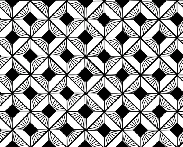Black White Rhythmic Seamless Pattern Vector Illustration — Stock Vector