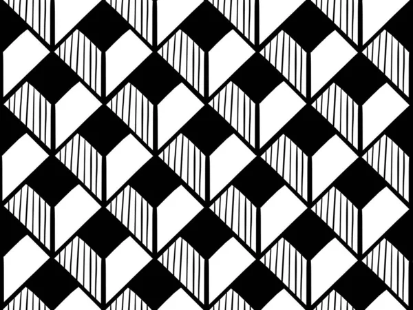 Чорно Білий Ритмічний Безшовний Візерунок Векторні Ілюстрації — стоковий вектор