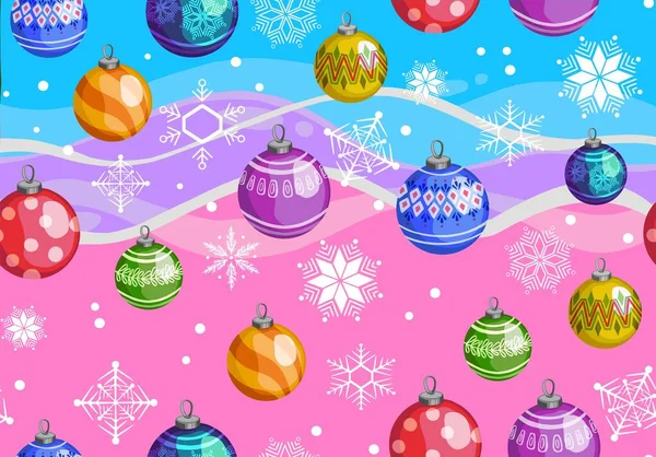 Yeni yıl oyuncakları el desenli, dikişsiz tekstil vektörü çizimi