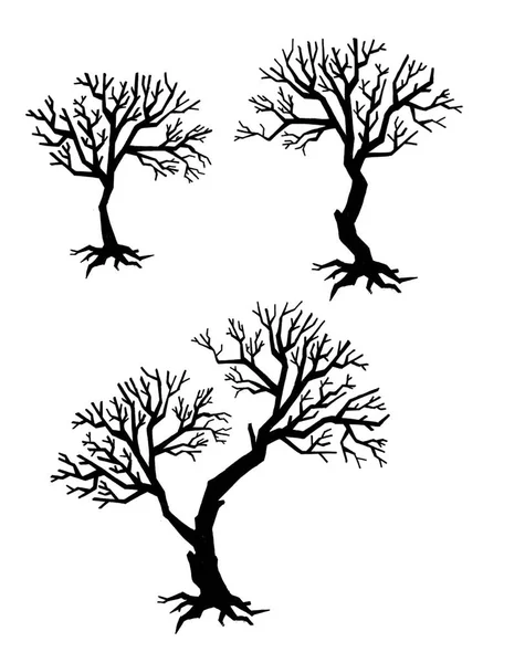 Set Silhouettes Trees Forest Park High Quality Illustration — Stock Photo, Image