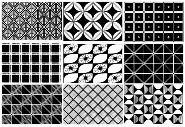 Ensemble Géométrique Abstrait Sans Couture Illustration Vectorielle — Image vectorielle