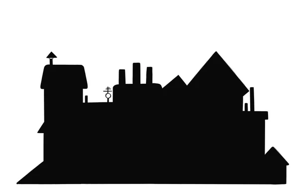 Silhouette Ville Contexte Ville Symbole Icône Illustration — Image vectorielle