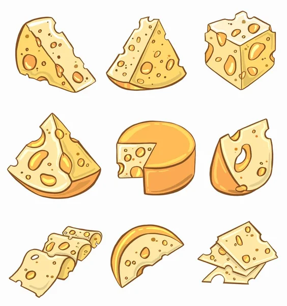 Pezzo Formaggio Cubetti Formaggio Isolato Sfondo Bianco Illustrazione Illustrazione Alta — Foto Stock