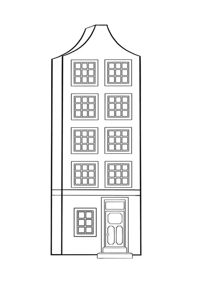 私人住宅平房图标 现代住宅和建筑住宅隔离的白色背景说明 矢量说明 — 图库矢量图片