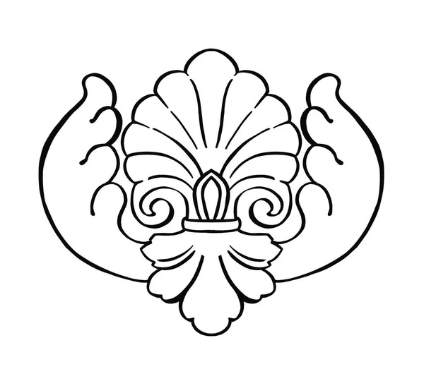 Barokowa Ozdoba Narożnik Retro Wzór Antyczny Styl Acanthus Dekoracyjny Element — Zdjęcie stockowe