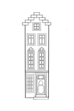 çizgi modern şehir mimarisi çizimi