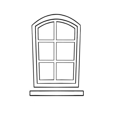 Pencere evi stili izole edilmiş simge. Yüksek kaliteli illüstrasyon