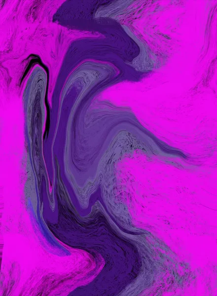 Bunte rosa Marmortintenpapier-Texturen auf dunklem Aquarell-Hintergrund. Chaotisch abstraktes organisches Design. Wellen von Badebomben. — Stockfoto