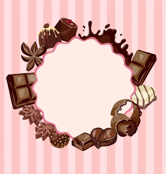 Illustration Format Circular Posy Pink Brown Cream Roses Satin Bows — Stock Photo, Image