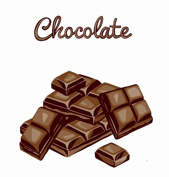 Bar Van Chocolade Cacaopod Cacaobonen Geïsoleerd Witte Achtergrond Illustratie Van — Stockfoto