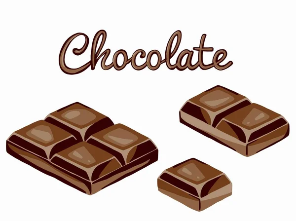 Schokoriegel Und Kakaobohnen Illustration Flachem Stil Isoliert Auf Weißem Hintergrund — Stockfoto