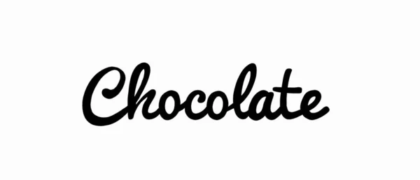 Chocolate Letras Caligrafia Estilo Impressão Ilustração Vetorial — Vetor de Stock