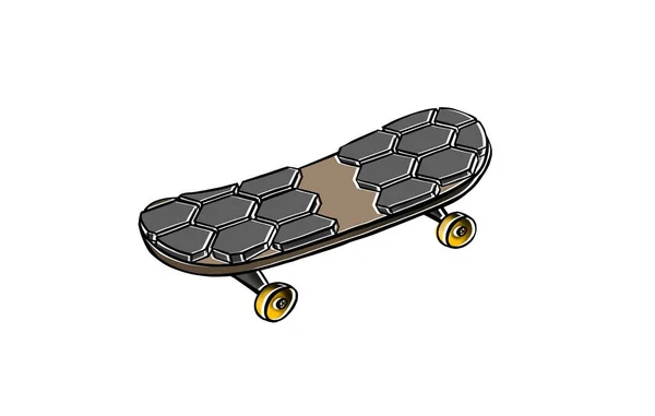 Skateboard Symfol Segno Icona Illustrazione Fatta Mano Sfondo Bianco Illustrazione — Foto Stock