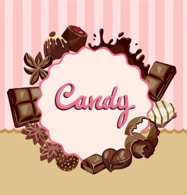 Dünya Çikolata Günü. Çikolata kalıplı mesaj. Kahverengi renk. Pankartlar, tebrik kartları, çıkartmalar, duvar kağıtları için. 