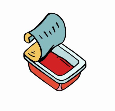 Sos RGB renk simgesi. Ketçap. Barbekü pişirmek için konserve. Yemek tarifi. Yemek sargıları. Acı biber sosu. Acı sos. İzole vektör illüstrasyonu.