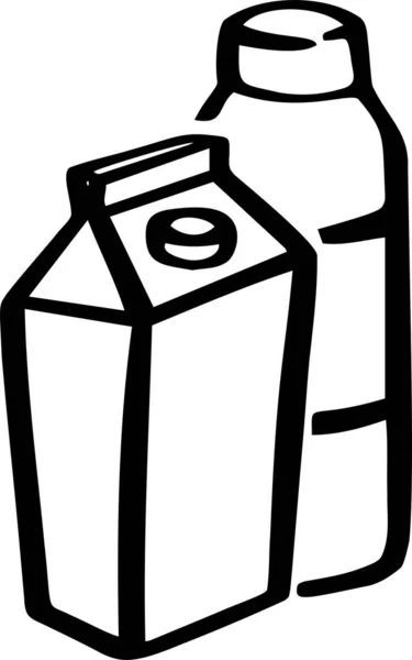 Icono Que Representa Leche Yogur Línea Lácteos Productos Lácteos — Archivo Imágenes Vectoriales