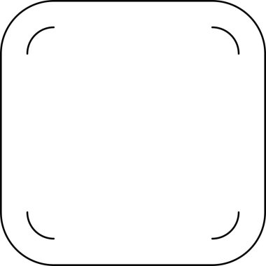 Düğme simgesi. Yuvarlak köşeli kare. Vektör, çizgi, tek renk.