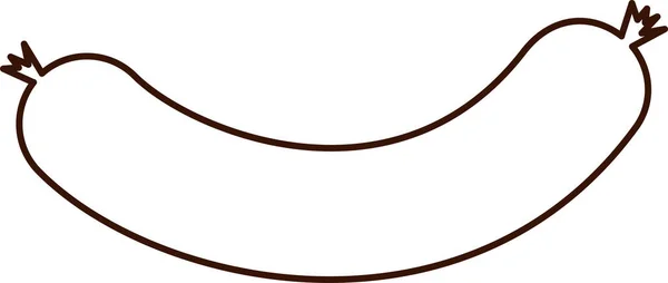 Значок Колбасы Линия Вектор Один Цвет — стоковый вектор