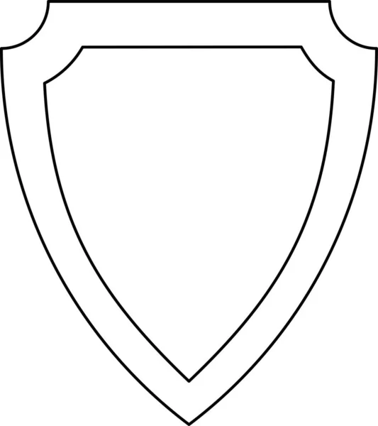 Waffensymbol Schild Vektor Linie Eine Farbe — Stockvektor