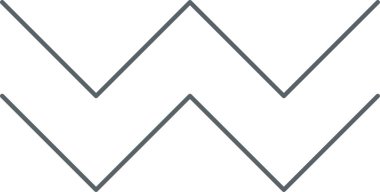 Dalga ikonu, heyecan, akvaryum. Vektör, çizgi, tek renk.