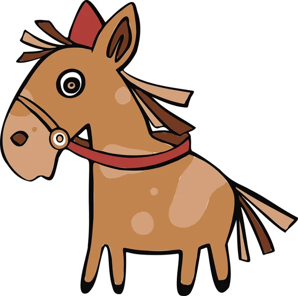 Cartoon Horse Bieganie Jakości Ilustracja Zwierząt Dzieci — Wektor stockowy