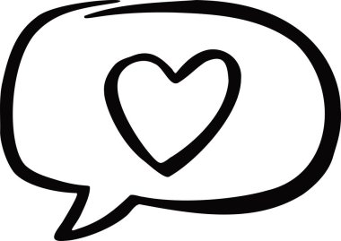 Kalp ikonu, aşk sembolü. Vektör