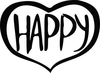 Mutlu kalp ikonu, sembol. Vektör, çizgi