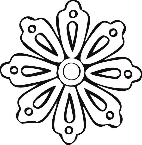 Icono Azul Invierno Flor Copo Nieve Símbolo Vector — Vector de stock