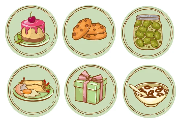 Conjunto Moderno Iconos Con Símbolo Comida Ilustración Ilustración Alta Calidad — Foto de Stock