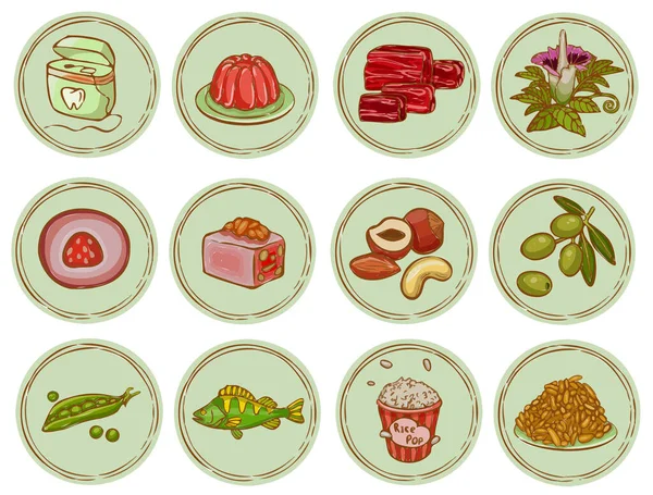 Conjunto Moderno Iconos Con Símbolo Comida Ilustración Ilustración Alta Calidad —  Fotos de Stock