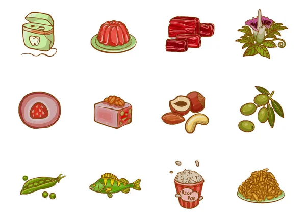 Modern Set Icons Food Symbol Illustration High Quality Illustration — Stock Photo, Image