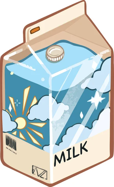 Γάλα Χαρτοκιβώτιο Μαγικό Χέρι Εικονογράφηση Διάνυσμα — Διανυσματικό Αρχείο