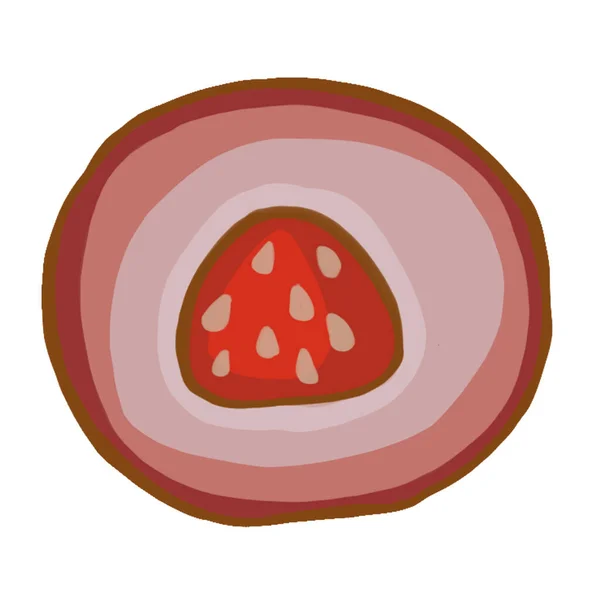 Moderne Ikone Süßigkeiten Mochi Symbol Weißer Hintergrund Hochwertige Illustration — Stockfoto