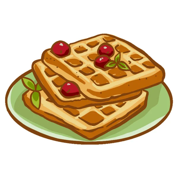 Moderne Ikone Waffeln Symbol Weißer Hintergrund Hochwertige Illustration — Stockfoto