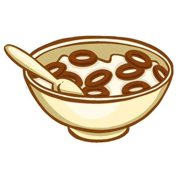 Moderne Frühstücksikone Symbol Für Maisringe Weißer Hintergrund Hochwertige Illustration — Stockfoto