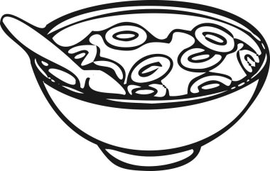 Modern kahvaltı ikonu, mısır halkaları sembolü. Beyaz arkaplan