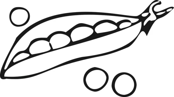 Ícone ervilhas símbolo de linha. Vetor ilustração branca — Vetor de Stock