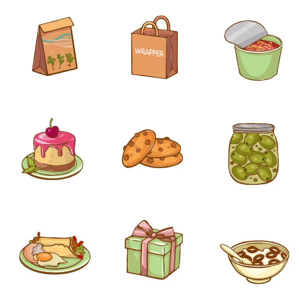 Moderne Set Pictogrammen Met Voedselsymbool Illustratie Hoge Kwaliteit Illustratie — Stockfoto