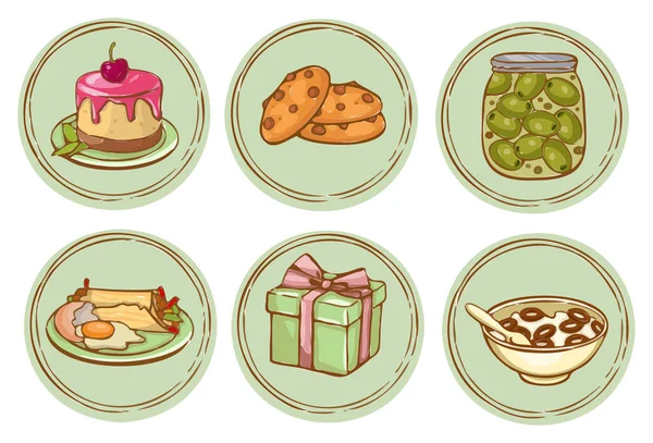 Modern Set Icons Food Symbol Illustration High Quality Illustration — Stock Photo, Image
