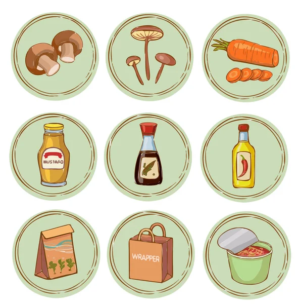 Modern Ikonok Élelmiszer Szimbólummal Illusztráció Kiváló Minőségű Illusztráció — Stock Fotó