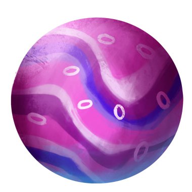 Manzaralı ve renkli uzay gezegeni çizim sembolü. Yüksek kaliteli illüstrasyon