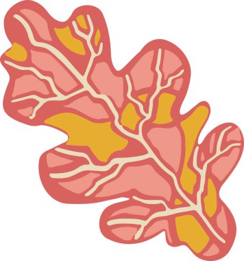 Yaprak ağacı renkli çizim sembolü